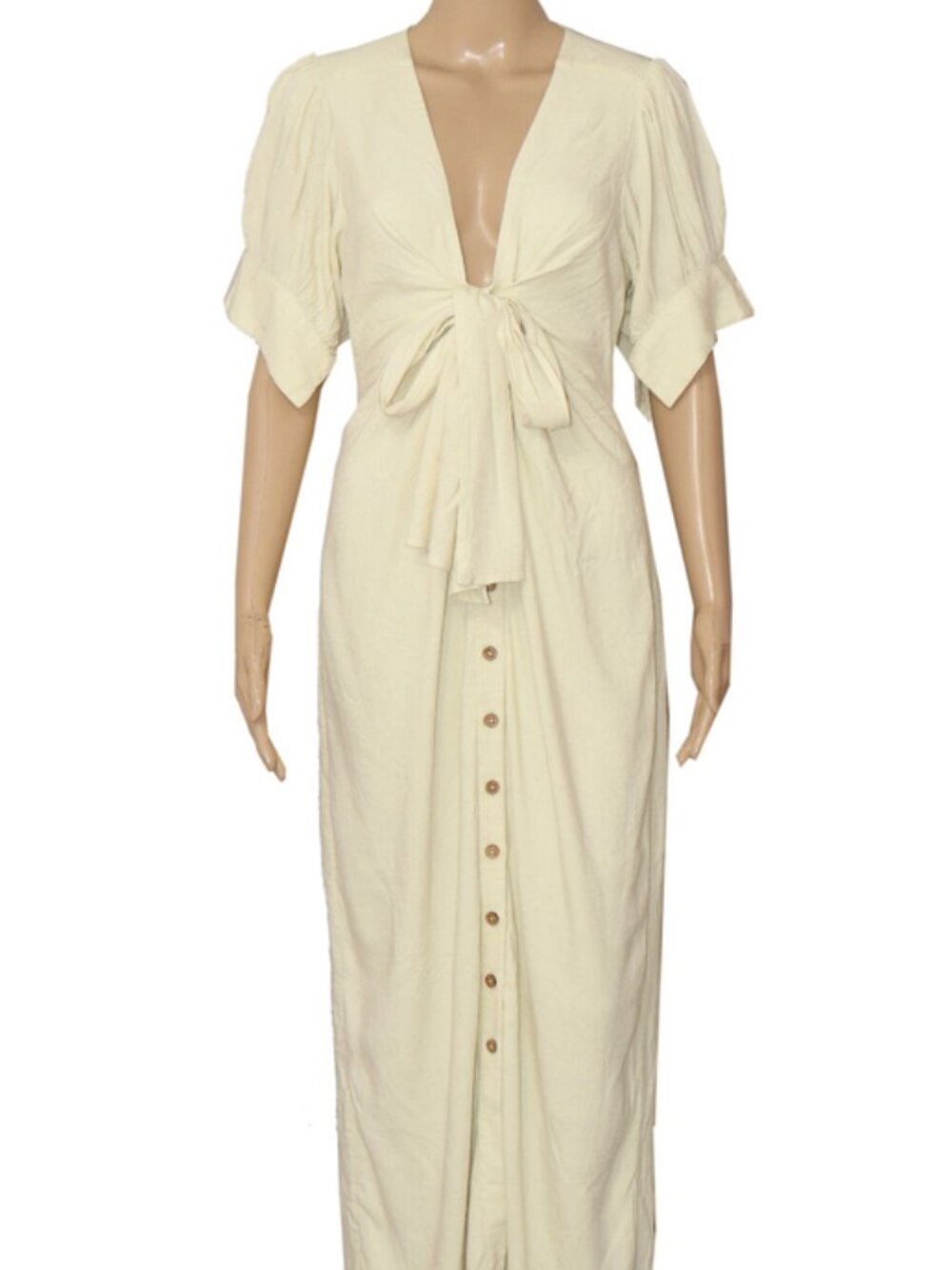 Free People Free-est Vintage Summer Midi Dress Buttondown Knotted S